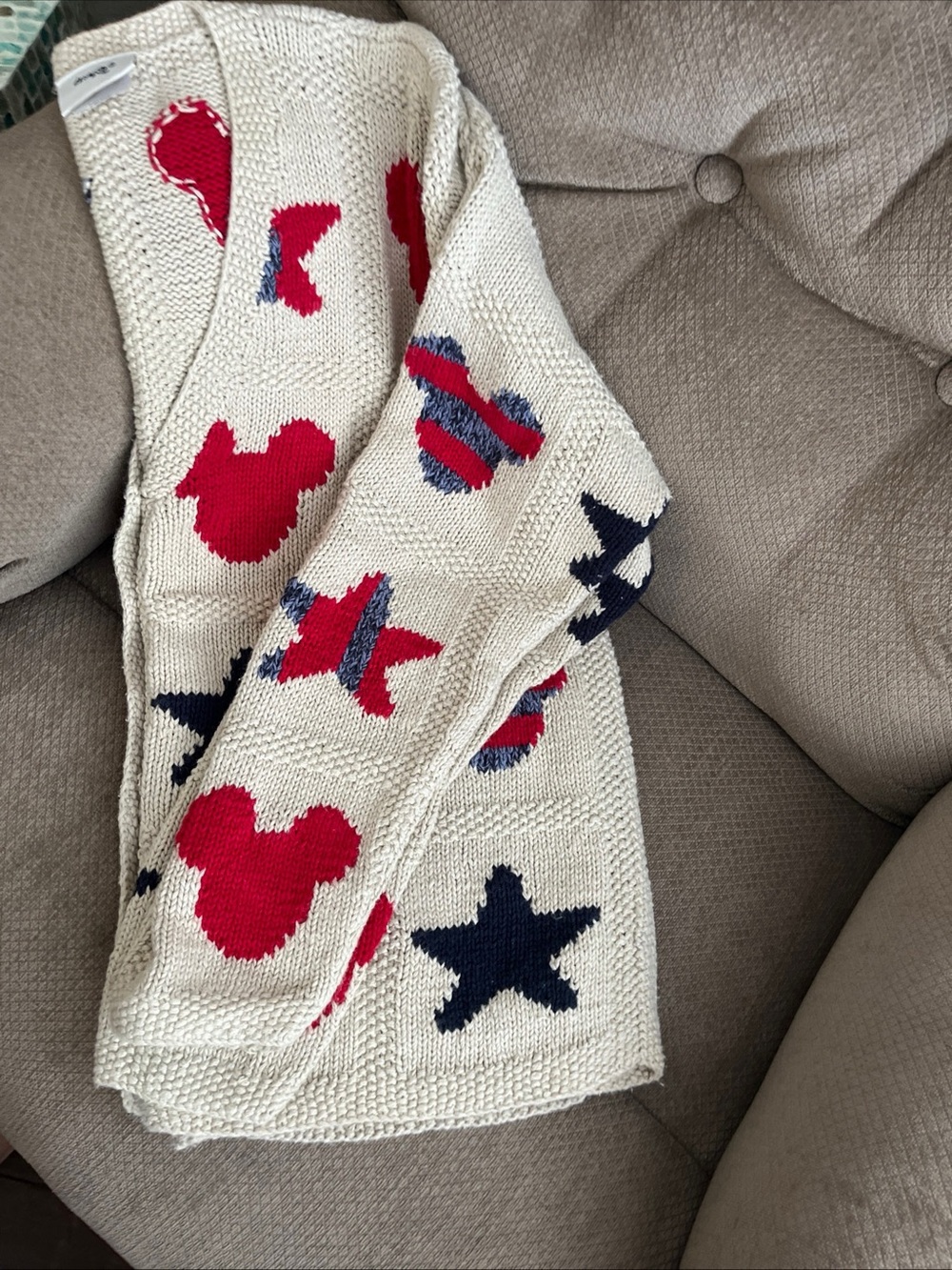 Vintage Mickey Mouse cardigan sweater Disney parks exclusive XL patriotic